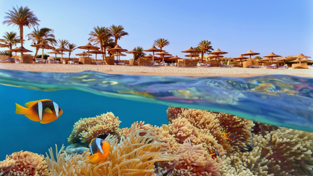 Teplota mora v Egypte podľa mesiaca